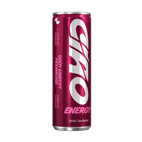 CIAO ENERGY Boisson Énergisante Saveur Abricot & Framboise 250 ml (Lot de 24 - 24x25 cl)
