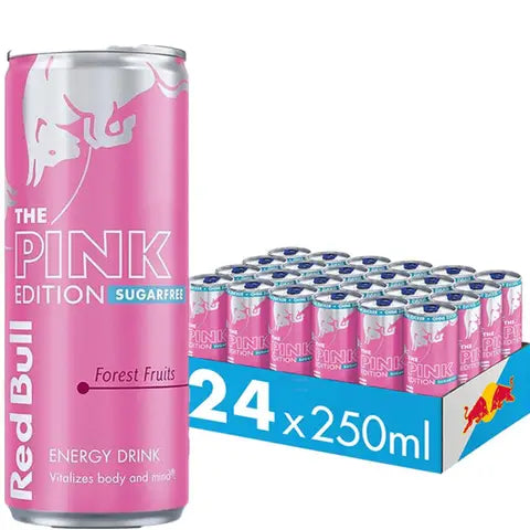 Red Bull Boisson Énergisante Édition Rose Baies Sauvages, Pack 24 x 250 ml