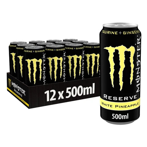 MONSTER ENERGY Boisson énergisante Reserve Ananas, Pack 12 x 500 ml
