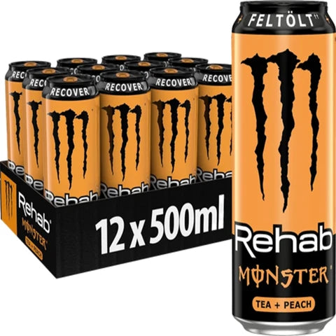 MONSTER ENERGY Rehab Pêche 12x500 ml