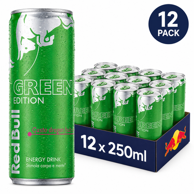 Limited Edition 12 x Red Bull Green Drakfrukt 250 ml