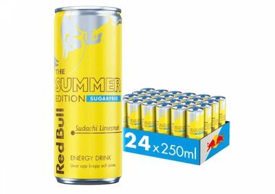 24 x RED BULL The SUMMER Edition SUDACHI-LIME Sockerfri 250ML